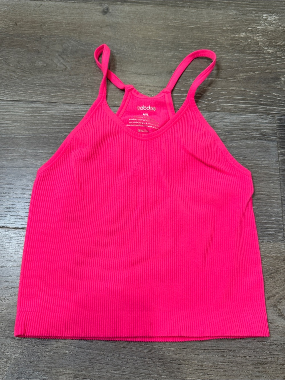 Neon Pink Ribbed Slim Strap Camisole RG1457